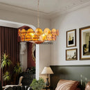 French Retro Brown Amber Glass Living Room Chandelier - New American Minimalist Luxury Pendant Light by Ljojo