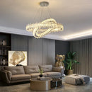 Ljojo LED Crystal Ceiling Lamp Modern Square Dimmable Dining Room Fixture