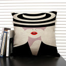 Ljojo Linen Cushion Cover in Black and White for Chic Home Decor