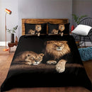 Ljojo Lions Print Duvet Set, Soft Bedding Set for Bedroom, 1 Duvet Cover + 1/2 Pillowcase