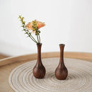 Ljojo Minimalist Solid Wood Vase, Creative Desktop Ornament for Plants and Flowers