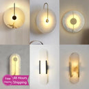 Ljojo Marble LED Sconce: Modern Stone Wall Light for Home, Hotel, Bathroom