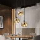 Nordic Glass Pendant Light for Living Room | Ljojo Smoke Gray Chandelier for Kitchen Island