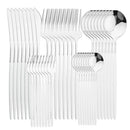 Ljojo 40Pcs Stainless Steel Cutlery Set for Dining and Kitchen