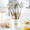 Ljojo 11-Piece Silicone Kitchenware Set with Storage Bucket