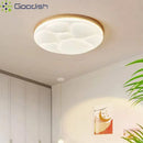 Ljojo Minimalist Bauhaus Wooden Round LED Ceiling Light Chandelier for Living Room