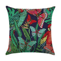 Ljojo Linen Butterfly Flower Sofa Cushion Cover 45*45 - Home Decor Printed Pillow Case