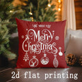 Christmas Red Deer & Merry Words Pattern Pillow Cover by Ljojo for Sofa Bedroom Car