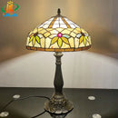 12 Inch Tiffany Style American Stained Glass Table Lamp for Bedroom Living Room - Ljojo