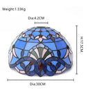 Blue Baroque 12" Stained Glass Lampshade for Floor Lamp & Pendant Light - Ljojo