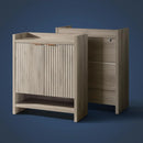 Ljojo™ Fluted Shoe Cabinet: 41'' Tall 2-Door Storage Organizer with 5-Tier Shelves