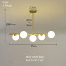 Ljojo Modern White Glass Pendant Chandelier LED Lighting Fixture Home Decor Bedroom Kitchen Island