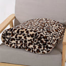 Ljojo Leopard Print Faux Fur Throw Blanket, Cozy Retro Style Luxe for Couch & Bed