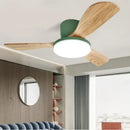 Ljojo 52 Inch DC Wood Ceiling Fan Light Remote Control Living Bedroom 35W LED Lights