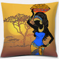 Ethnic African Women Pillowcase by Ljojo | Polyester Cushion Cover for Car & Sofa