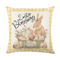 Easter Bunny Eggs Pillowcase 45x45cm Linen Pillow Covers, Ljojo Home Decor Brand