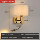 LED Wall Lamp Round Fabric Lampshade With 3W Spotlight Reading Light Sconce by Ljojo