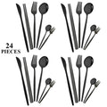 Ljojo 24-Piece Silver Stainless Steel Kitchen Tableware Set