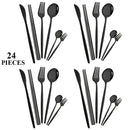 Ljojo 24-Piece Silver Stainless Steel Kitchen Tableware Set