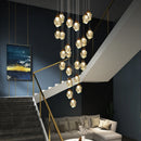Ljojo LED Crystal Chandelier Staircase Pendant Lamp for Living Room - Modern Indoor Lighting Fixtures