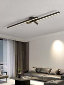 Ljojo LED Line Ceiling Lamp: Modern Black White Light for Various Rooms