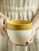 Ljojo 4.5-inch Sesame Glazed Ceramic Rice Bowl Set for Home Dining