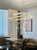 Light Luxury Crystal Butterfly Pendant Living Room Lamp Designer Tea Room Dining Bedroom - Ljojo