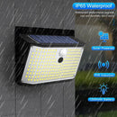 Ljojo 208 LED Solar Wall Motion Sensor Lights - 3 Mode Waterproof Outdoor Lighting