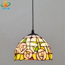 8 Inch American Stained Glass Chandelier Tiffany Style Elegant European Antique Lighting by Ljojo
