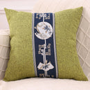 Ljojo Linen Chinese Pavilion Pattern Pillow Cover for Home Sofa Bedroom
