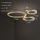 Ljojo Luxury Gold Crystal Pendant Lamp - Dimmable LED Modern Living Room Light