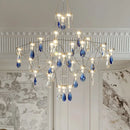 French Luxury Blue Crystal LED Pendant Chandelier by Ljojo - Romantic Art Living Dining Room Lighting