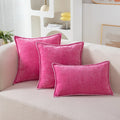 Ljojo Luxury Chenille Pillow Cover with Velvet Stitched Edge