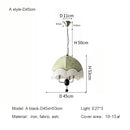 Medieval Style Green Fabric Tassel Pendant Light Chandelier for Bedroom and Dining Room by Ljojo