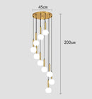 Ljojo LED Ring Stairs Pendant Light Chandelier for Living Room Dining Room Lighting
