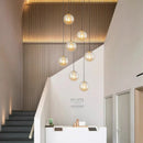 Ljojo LED Ring Stairs Pendant Light Chandeliers for Living Room and Dining Room