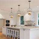 Ljojo Glass Chandelier Vintage Pendant Light for Kitchen Dining Room Bar Bedroom