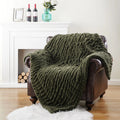 Ljojo Luxe Dual Sided Plush Faux Rabbit Fleece Throw Blanket