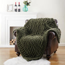 Ljojo Luxe Dual Sided Plush Faux Rabbit Fleece Throw Blanket
