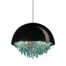 LED Crystal Half Round Raindrops Pendant Light Chandelier for Bedroom by Ljojo