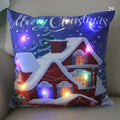 Ljojo LED Christmas Cushion Cover Merry Santa Claus Snowman Pillow Home