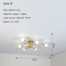 Nordic Gold Chandelier Modern Glass Ceiling Light Fixture for Living Room Bedroom - Ljojo