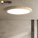 Wabi Sabi Yellow Travertine Ceiling Lamp by Ljojo - Natural Stone Circular Light