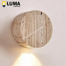 Ljojo Wabi-Sabi Yellow Travertine Stone LED Wall Sconce Lamp For Bedroom Aisle Stair