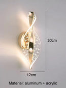 Ljojo LED Wall Sconce: Modern Design, Lustre Interior Lights, Gold/Black, Bedroom Mood Light