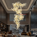 Large Ginkgo Leaf Chandelier Staircase Lights for Luxury Villas by Ljojo