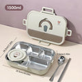 Ljojo 4/5 Grids Stainless Steel Divided Lunch Box Set with Cutlery