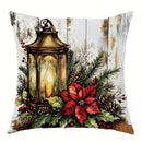 Festive Poinsettias & Bells Pillow Covers by Ljojo - Decorative Cushion Cover for Sofa, Bedroom & Car
