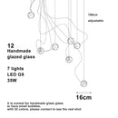 Ljojo Bubble Pendant Light Fixture Colored Glass Modern LED Dimmable Atmosphere Lighting