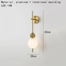 LED Wall Lamp White Acrylic Ball Gold Metal Dimmable Sconce by Ljojo - Modern Bedroom Lighting